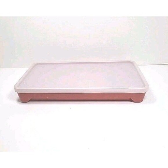 Vintage Tupperware #1292 Bacon Hot Dog Cold Cut Keeper Paprika With Lid - Picture 1 of 7